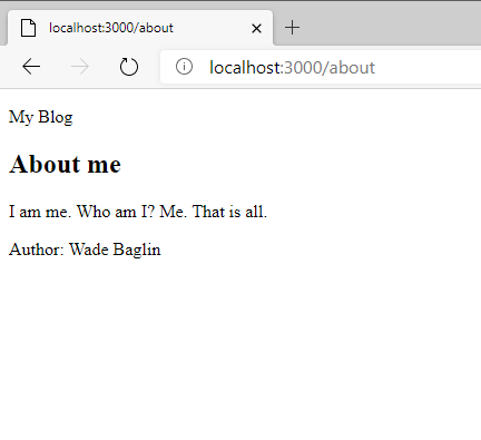 Screenshot of about page